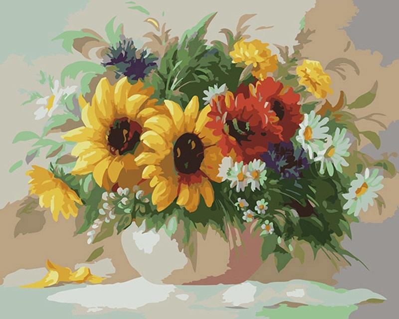 

Sunflowers Wall Art – Abstract Paint By Numbers - 40*50CM, 501 Original