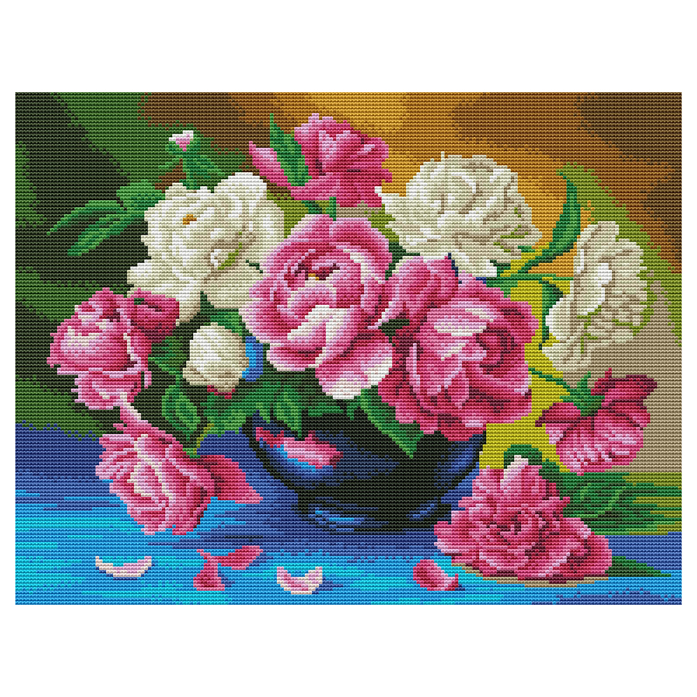 

Flower Pot - 11CT Stamped Cross Stitch - 40*50CM, 501 Original