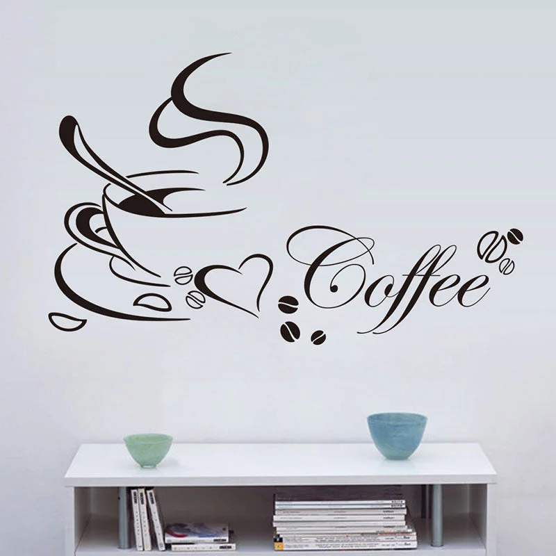 Special Large Coffee Mug Cup Wall Stickers for Living Room Kitchen Coffee Shop Home Decoration Art Decals Waterproof Furniture