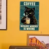 Coffee Black Cat - Vintage Metal Signs(8*12Inch)  - Cat