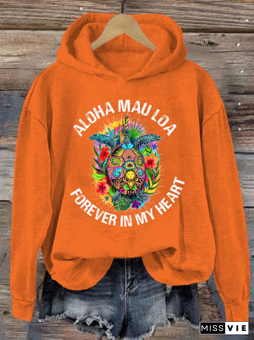 Women's Aloha Mau Loa Lahaina Forever In My Heart Print Hoodie