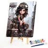 (US Only)Paint By Numbers Kit On Canvas DIY Oil Art Girl on The Suitcase Picture 50x70cm