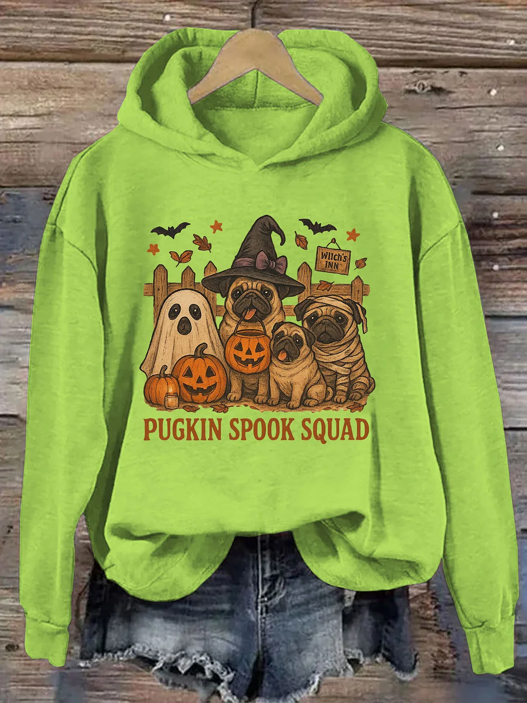 Retro Pug Halloween Hoodie