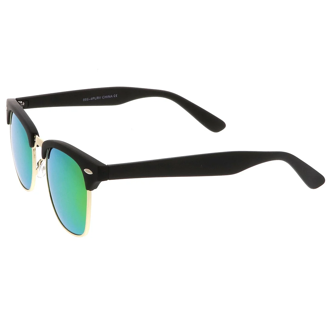Rubberized Mirror Lens Half Frame glasses 49mm