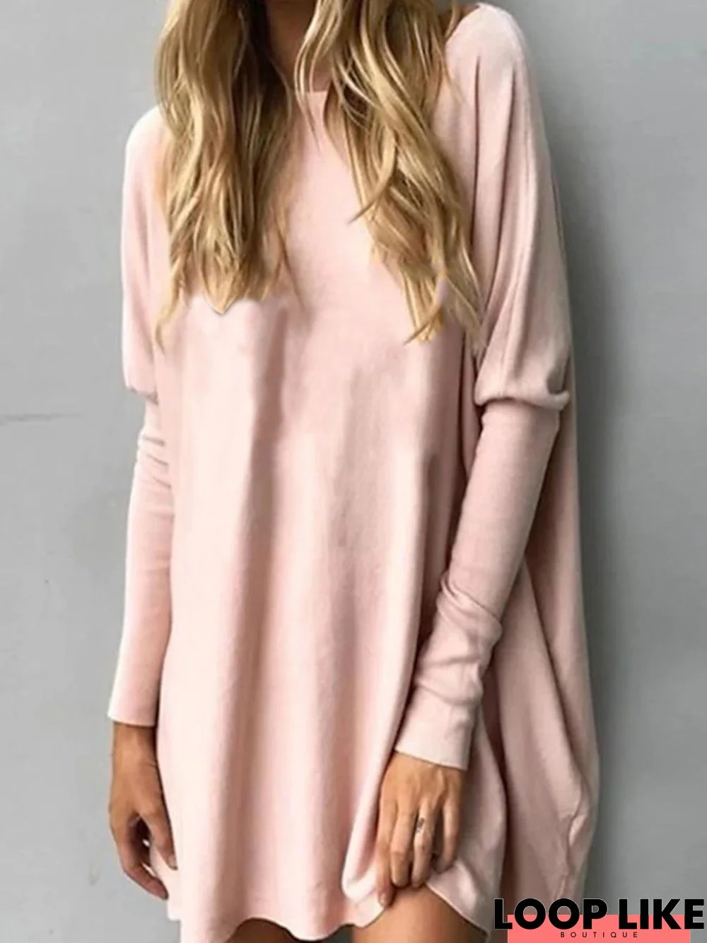 Plain Casual Knitting Dress