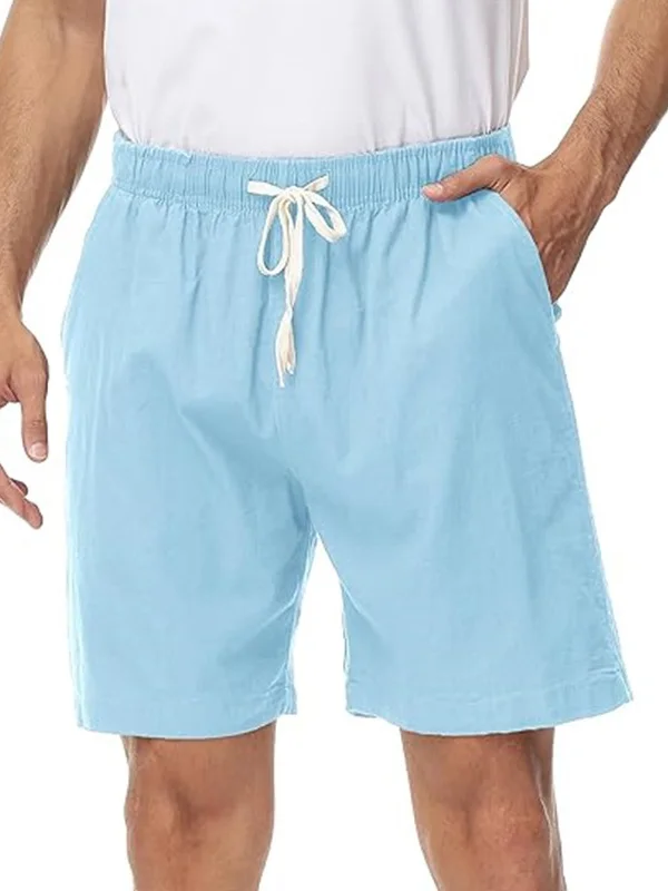 Hawaiian casual linen pocket shorts