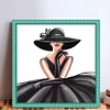 (Stamped/Counted) Elegant Woman In Hat-11CT Cross Stitch 40*40cm/15.75*15.75in