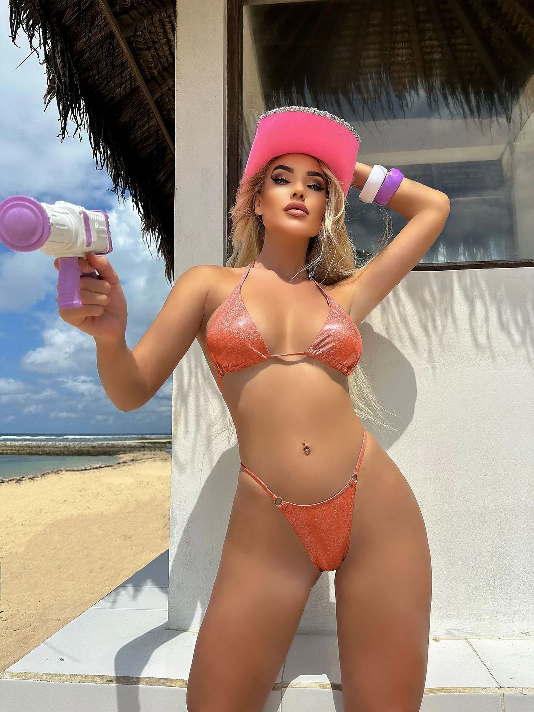 Uveng 2024 New Sexy T-Word Split Bright Crystal Bikini Bikini