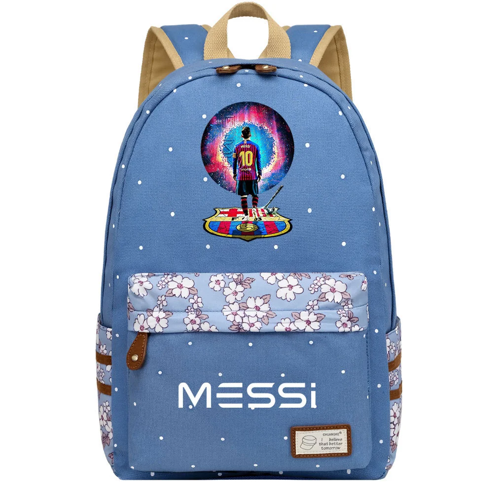Buzzdaisy Get your child ready for school with Lionel Messi Print Backpack - Large Capacity, Stylish and Perfect for Leisure Travel
