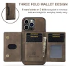 For iPhone 13 Pro Max iPhone13 12 Mini 11 Back Cover MING M2 Tri-fold Magnetic Detachable Wallet Leather Shockproof Phone Case