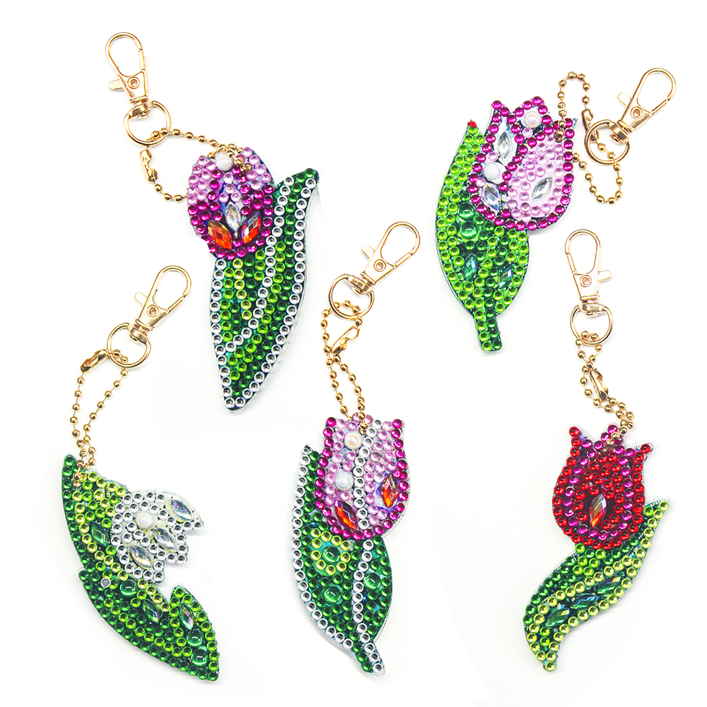 

5pcs Flower - 5D DIY Craft Keychain, 501 Original