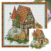Autumn Cottage-14CT Stamped Cross Stitch 30*29cm/11.81*11.42in tapestrymarket