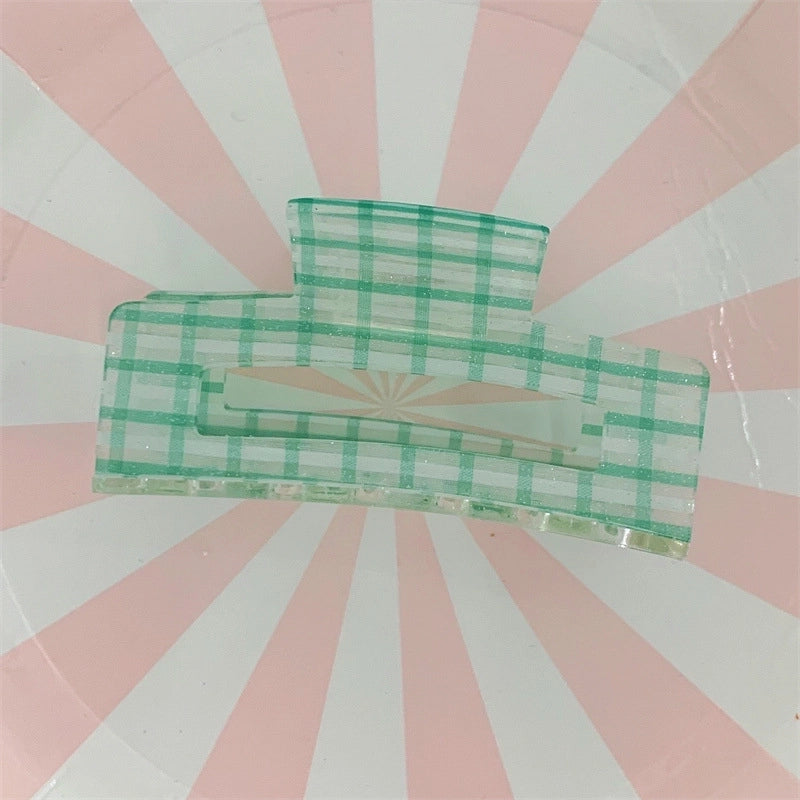 Fashion Plaid Arylic Hollow Out Hair Claws 1 Piece