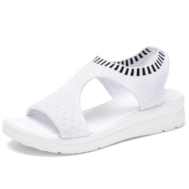  Breathable Peep Toe Light Mesh Flat Tennis Sandals For Women