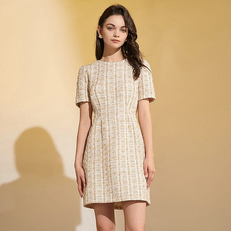 Begia Short Sleeve Crew Neck Mini Dress QueenFunky