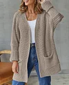 Solid Color Loose Knit Cardigan Sweater