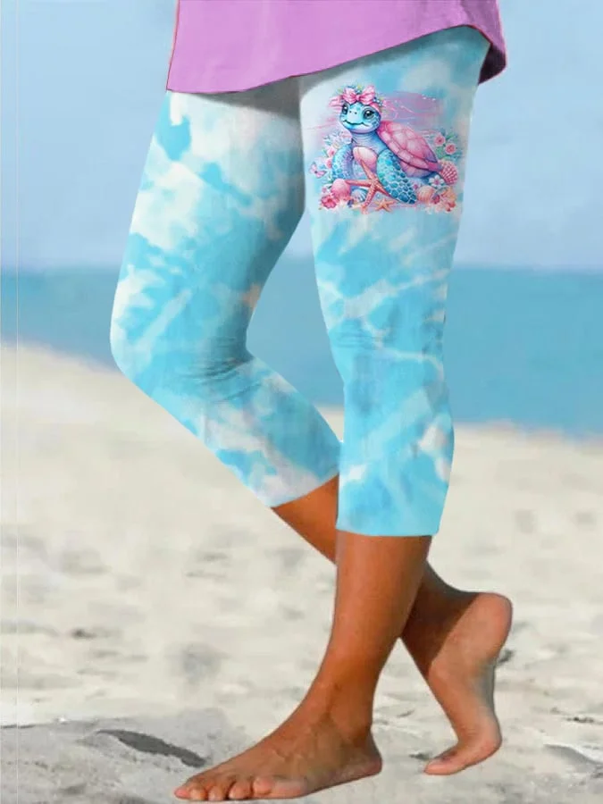 🔥Buy 3 Get 10% Off🔥Women's Hawaiian Turtle Print Resort Casual Leggings