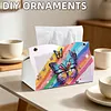 (25cm)Rainbow Butterfly PU DIY Diamond Painting Tissue Box for Beginners Adults