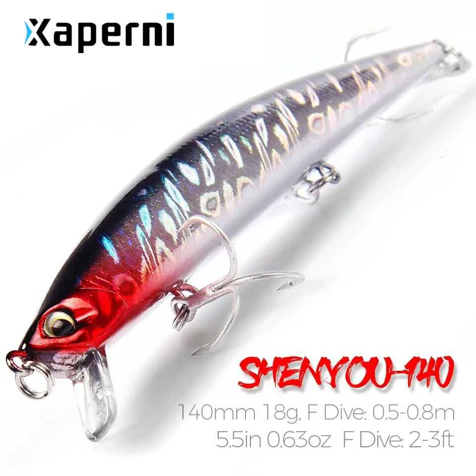 Xaperni Retail A+  fishing lures Hot-selling 140mm/18g, slim size minnow crank popper penceil bait good quality