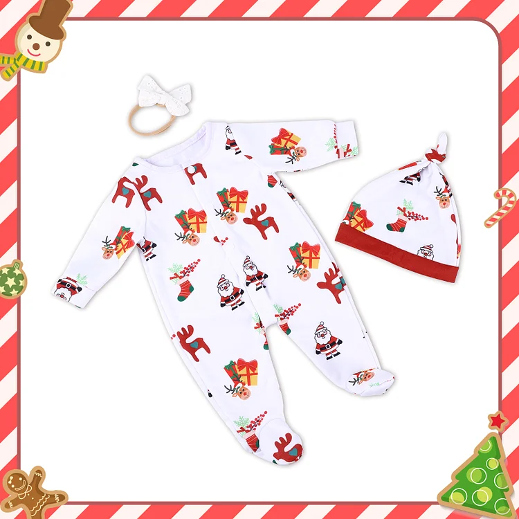 🎄[Christmas Gift] For 17"-22" Reborn Baby Doll Clothing 3-Pieces Set Accessories：Realistic Reborn Baby Dolls By Rsgdolls®