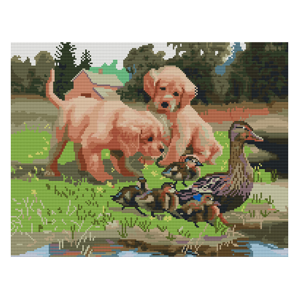 

Dog - 11CT Stamped Cross Stitch - 50*40CM, 501 Original