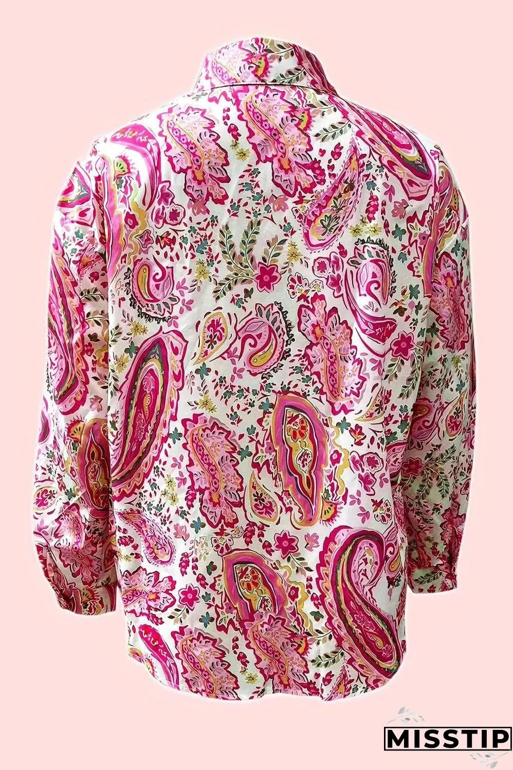 Pink Floral Paisley Printed Casual Shirt