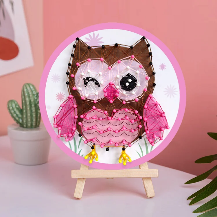 String Art - Pink Owl