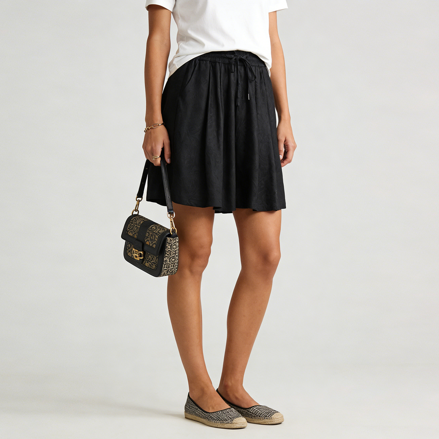 Silk Shorts Culotte Elastic Waist REAL SILK LIFE