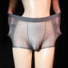 Silky texture men's ultra-thin transparent boxer ice silk underwear