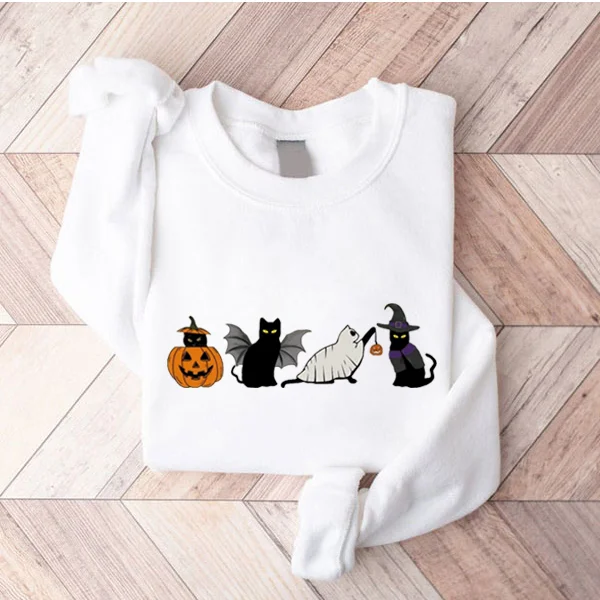 Eagerlys Cat Halloween Sweatshirt Eagerlys