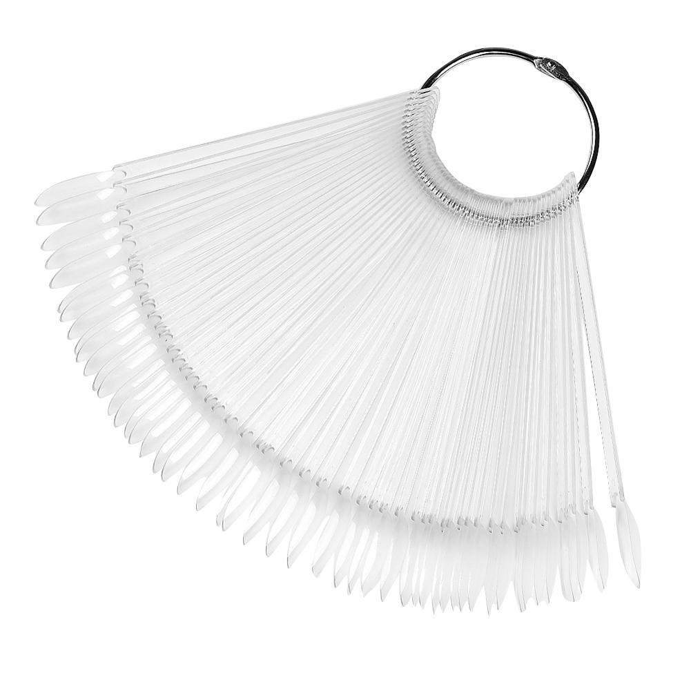 

50Pcs Round Head Iron Ring Fan Color Card Oval Fake Nail Practice Tools, 501 Original