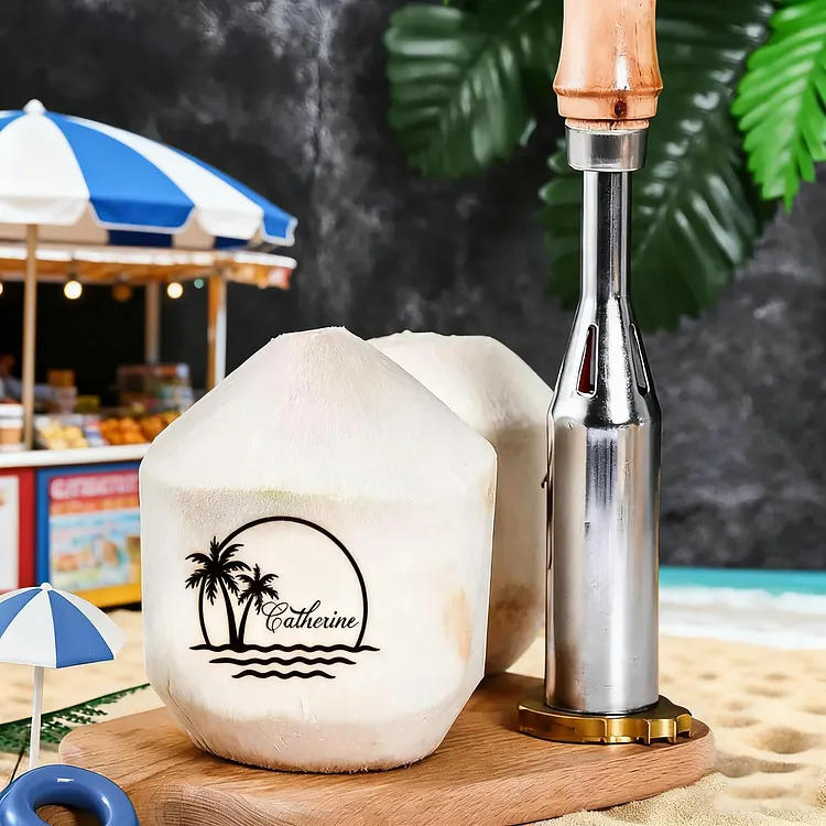 Custom Coconut Brand Iron, Coconut Branding Iron Custom, Custom Coconut Stamp, Custom Wood Branding Iron For Woodworkers, Leather Stamp