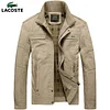 LACOSTE wiosna jesień bawełniane kurtki wojskowe męskie z wieloma kieszeniami płaszcze wiatr&oacute;wka Cargo kurtka męska kurtka Bomber