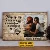 Custom Photo Motorcycling Skull Couple Husband Wife A Little Bit Of Crazy Photo Gift Custom Wood Rectangle Sign