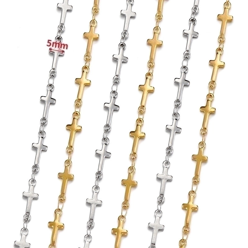 1 Set Stainless Steel 18K Gold Plated Polished Chain