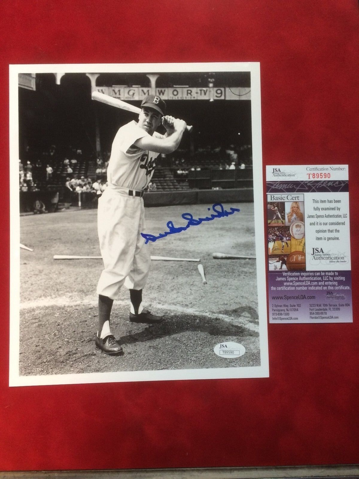 Duke Snider Signed Classic B&W Photo Poster painting Brooklyn Dodgers Los Angeles JSA #T89590