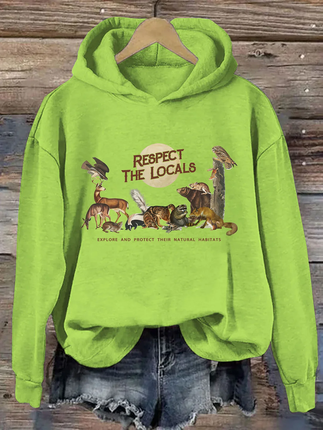 Respect The Locals Woodland Animals Hoodie