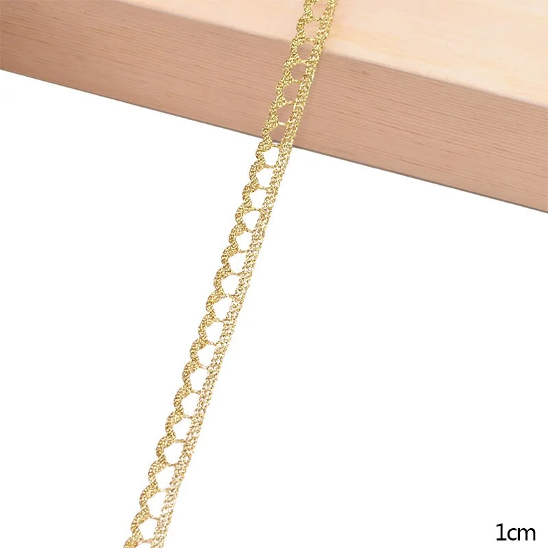 5/10Yards Gold Lace Trim Ribbon Curve Lace Fabric Sewing Centipede Braided Lace Wedding Craft DIY Clothes Accessories Home Decor