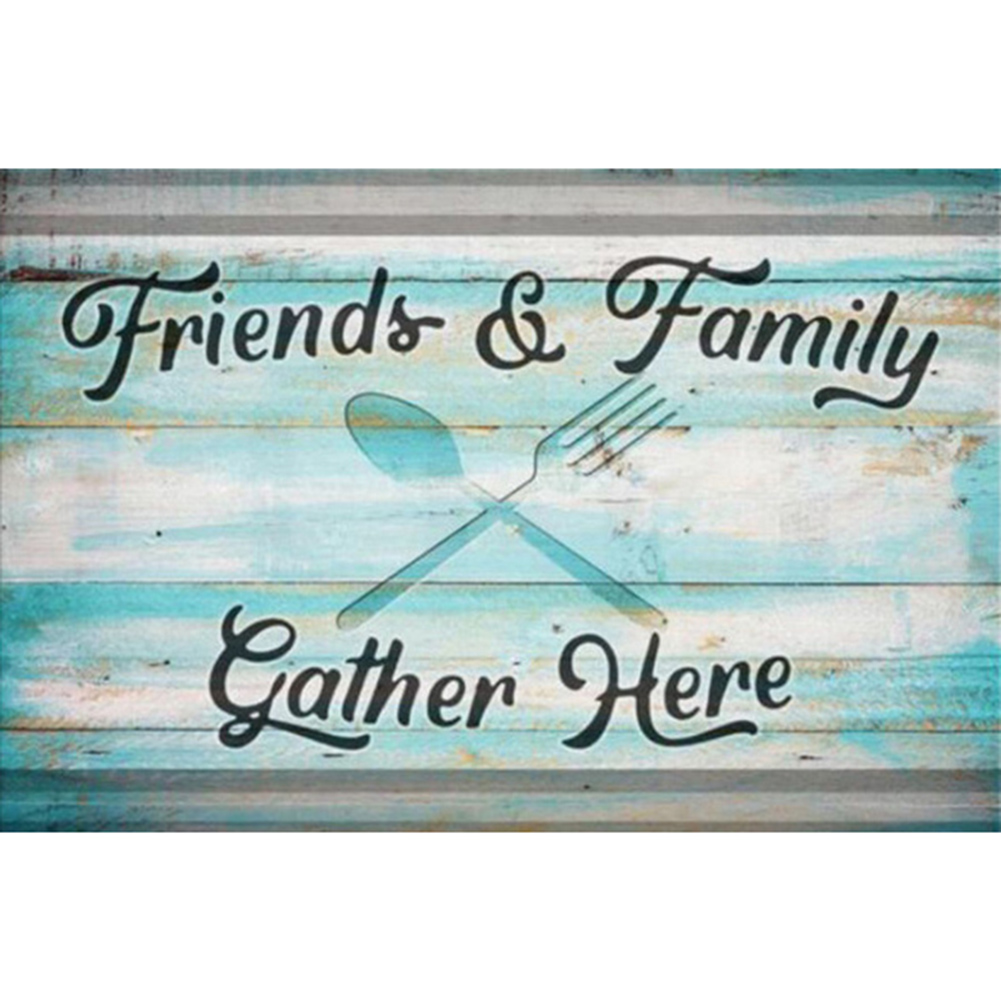 

30*40CM - Round Drill Diamond Painting - Family Letter, 501 Original