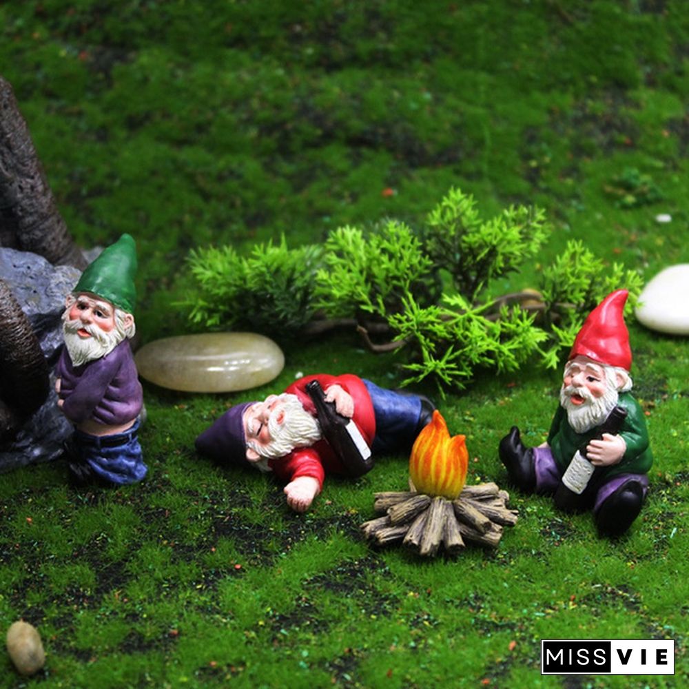 【New】Fairy Resin Statues Miniature Mini Elf Sculpture Dwarf Funny Gnome Statue, Naughty Garden Figurines, For Patio, Yard, Lawn