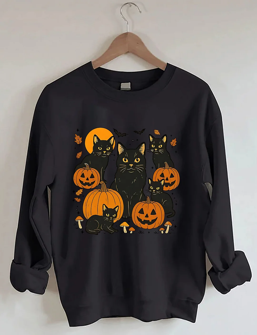 Halloween Cat And Pumpkin Sweatshirt