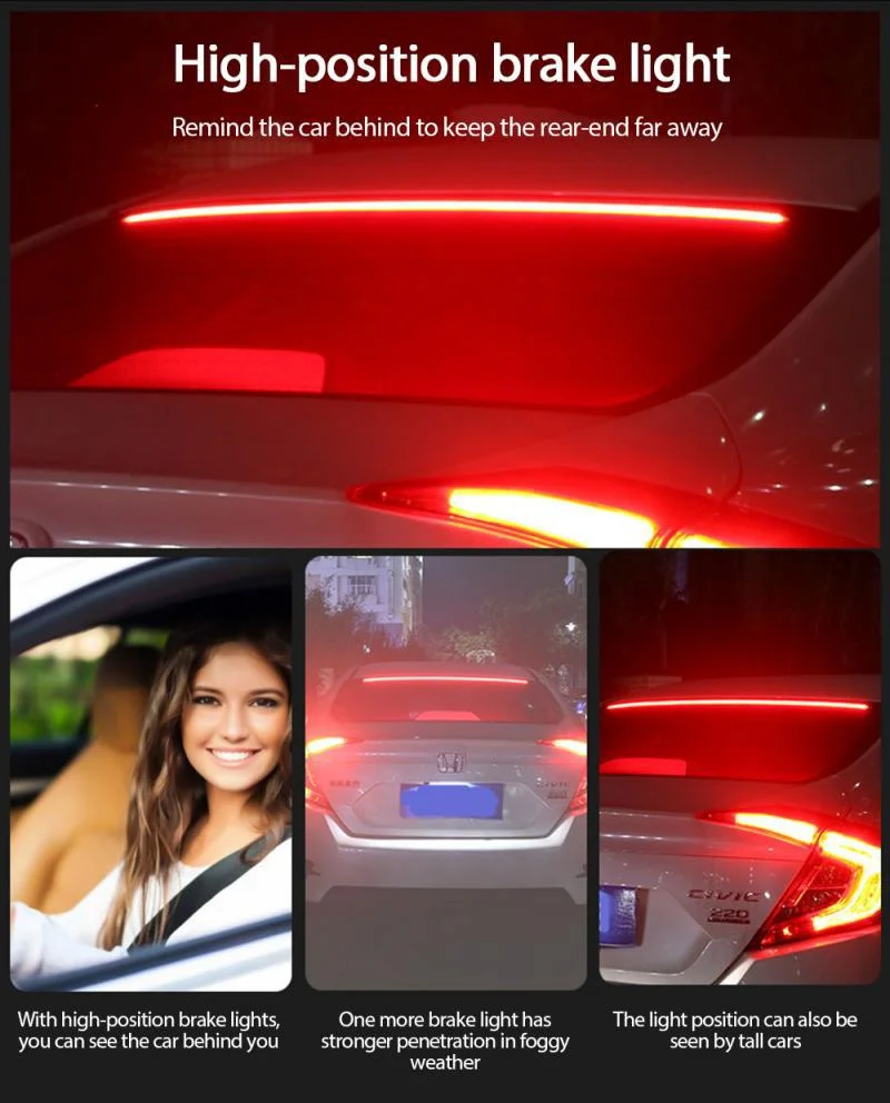 Car modified tail wing LED carbon fiber streamer light