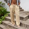 2026 Summer Breathable Cotton Linen Men's Long Trousers, Loose Fit, Casual Sports Linen Straight Leg Pants by Inlyline