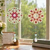 2Pcs Diamond Painting Acrylic Double Sided Pearl Datura Wind Chime Suncatcher with Crystal Hanging Pendant