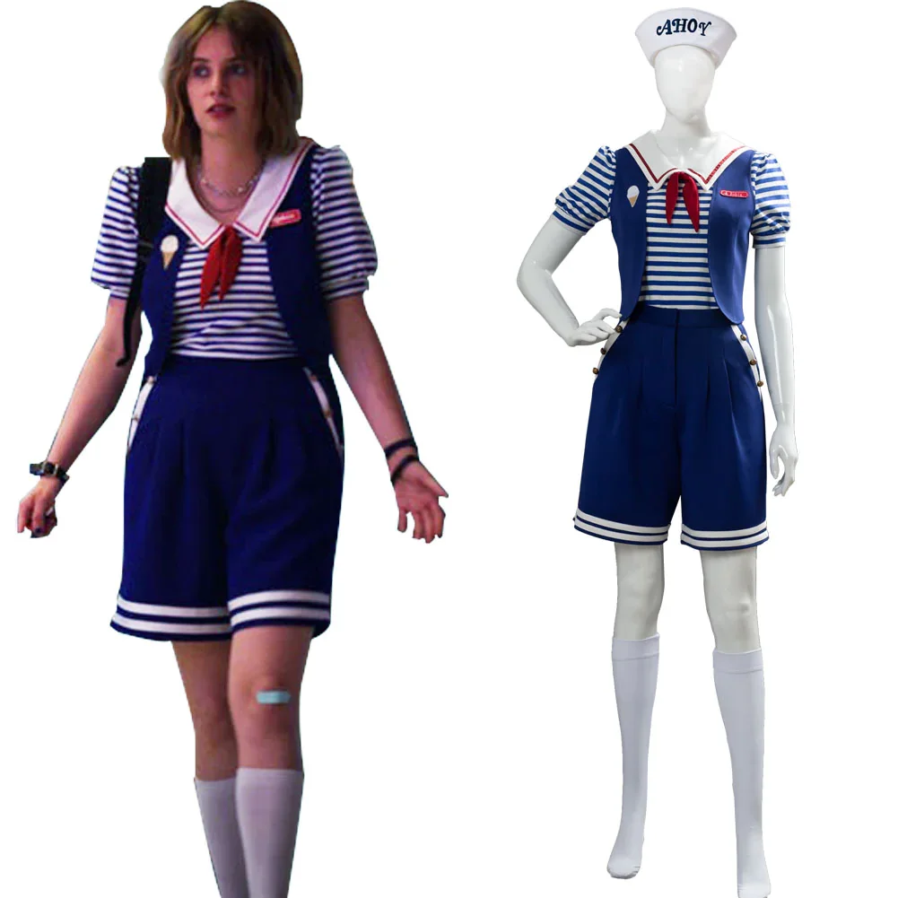 Stranger Things 3 Scoops Ahoy Robin Cosplay Costume Halloween Carnival Suit