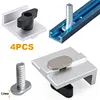 4Pcs T Track Stop Block Bi-Directional Short Stop Kit Woodworking Bench Top Jig