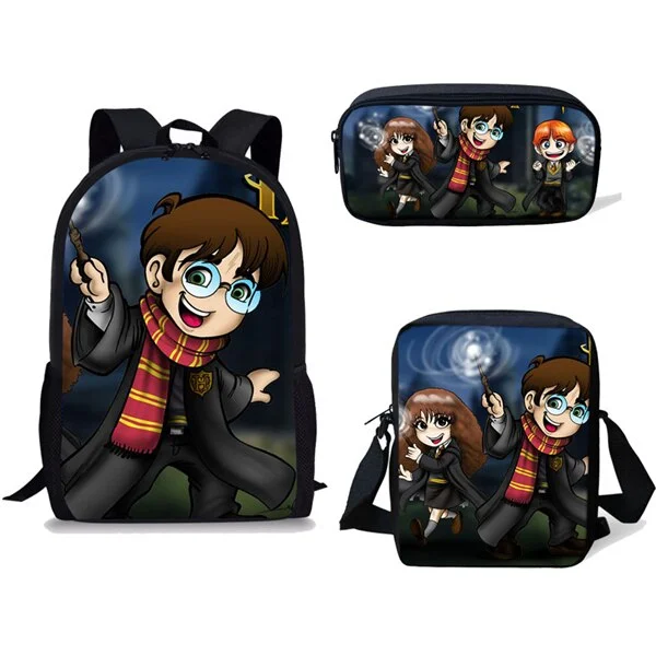 Children School Bags For Teenage Boys Kids 3PCS/SET Magic School Printing Satchel Backpack Mochila Escolar Mujer