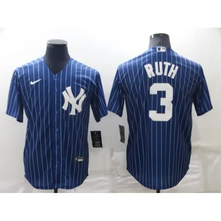 Men's New York Yankees #3 Babe Ruth Navy Cool Base Stitched Jersey 8J67