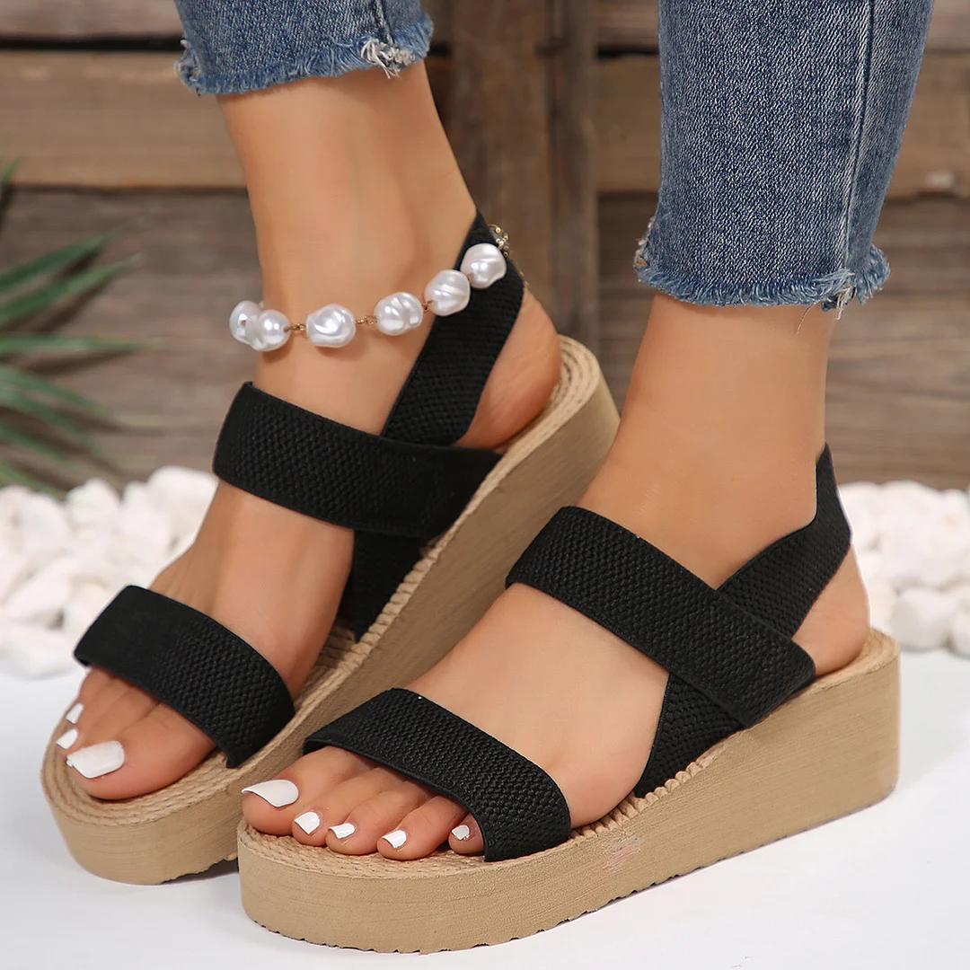 Breakj Breakj Spring And Summer New Pine Cake And Thick-Soled Women's Dewear Sandals Elastic Tight Slopes And Women's Shoes