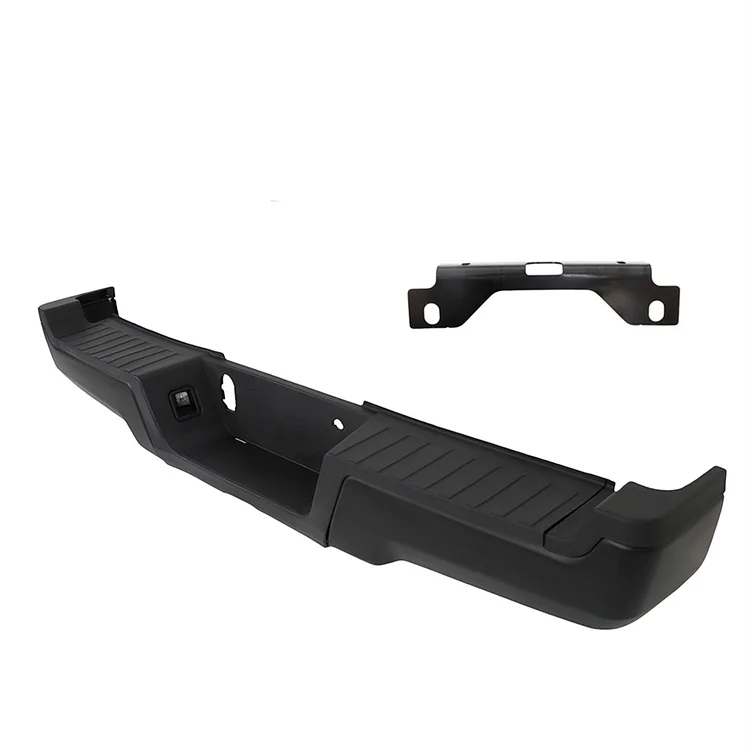 SEBLAFF Rear Step Bumper Steel Black without Parking Sensor Holes Replacement for 2017 2018 2019 F250 Super Duty FO1103196